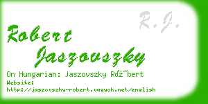 robert jaszovszky business card